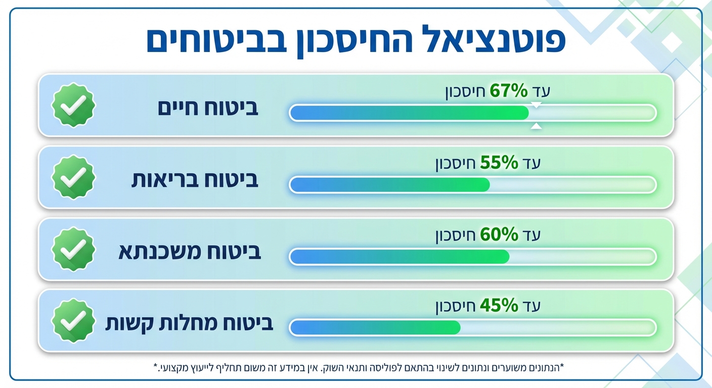 פוטנציאל החיסכון בביטוחים